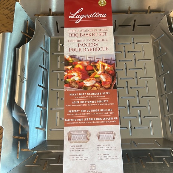 Lagostina 2-Piece Stainless Steel BBQ Basket Set, Heavy Duty Stainless Steel - Picture 8 of 8